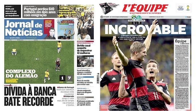 Jornais do 7 a 1 - Jornal das Noticias Lequipe