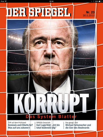 Blatter capa Der Spiegel corrupto (Foto: Reprodução internet)