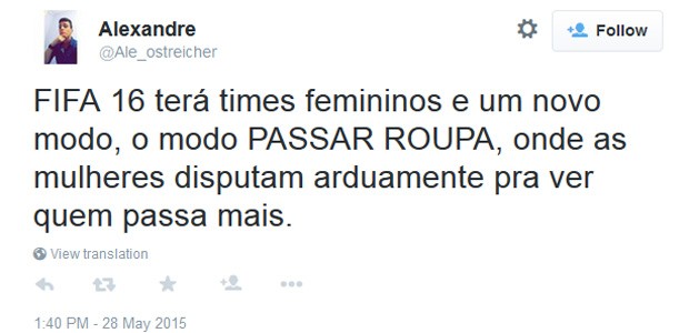 'Fifa 16' com times femininos é alvo de críticas na internet (Foto: Reprodução/Twitter)