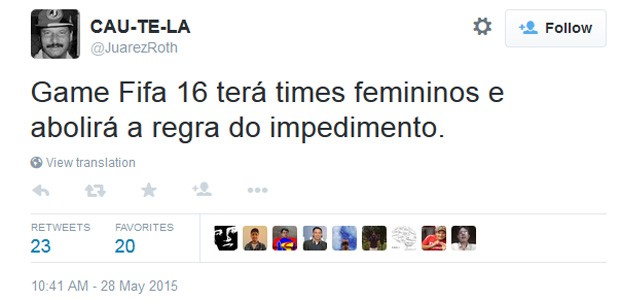 'Fifa 16' com times femininos é alvo de críticas na internet (Foto: Reprodução/Twitter)