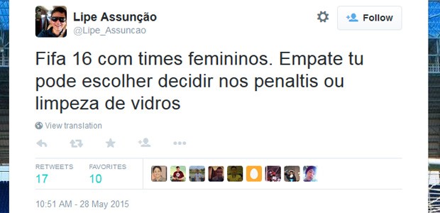 'Fifa 16' com times femininos é alvo de críticas na internet (Foto: Reprodução/Twitter)