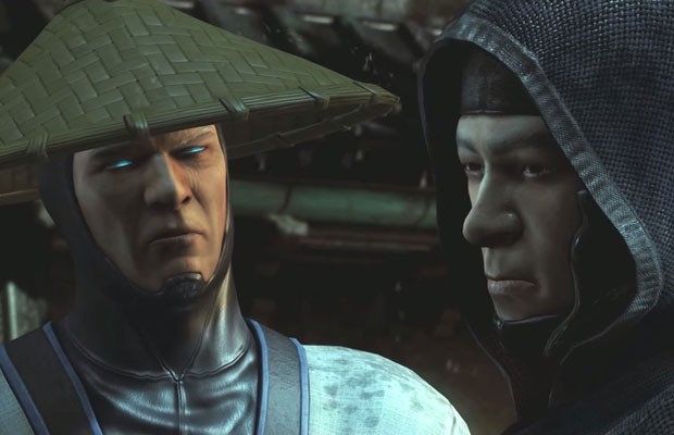 Imagem do game 'Mortal Kombat X' em que Raiden conversa com Kung Jin, personagem gay do jogo. (Foto: Reprodução/YouTube.com)