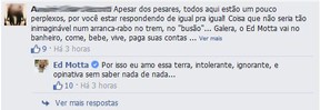 Comentário no Facebook do Ed Motta (Foto: Facebook / Reprodução)