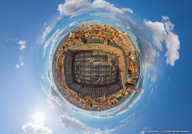 Imagem 360º de Madrid, na espanha (Foto: AirPano/Caters News)