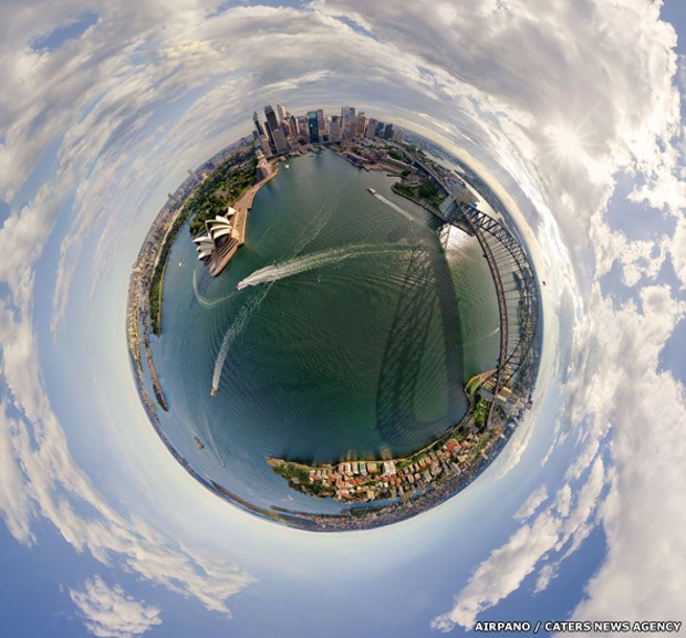 Sydney e a Ópera da cidade, na Austrália (Foto: AirPano/Caters News)