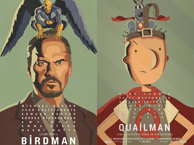 Doug Funnie assume personagem de Michael Keaton em paródia com pôster de 'Birdman' (Foto: Divulgação e Reprodução/Ript Apparel)