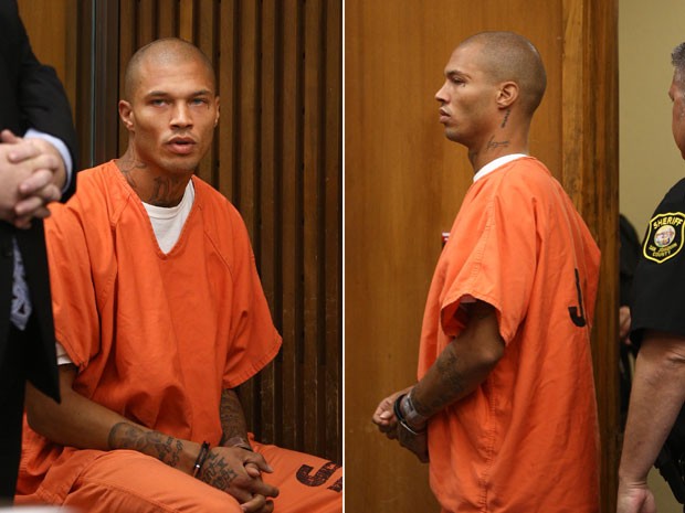 Jeremy Meeks compareceu em uma audiência preliminar no tribunal de Stockton (Foto: Elijah Nouvelage/Getty Images/AFP )