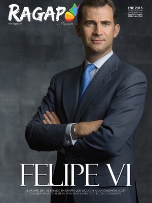 Felipe VI, da Espanha, é o primeiro Rei a posar para a capa de uma revista gay (Foto: Divulgação)